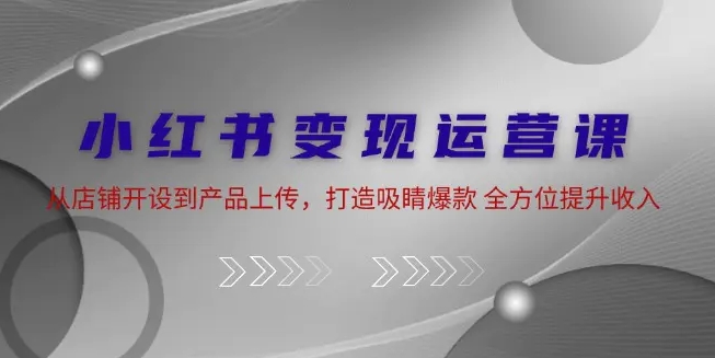 小红书变现运营课