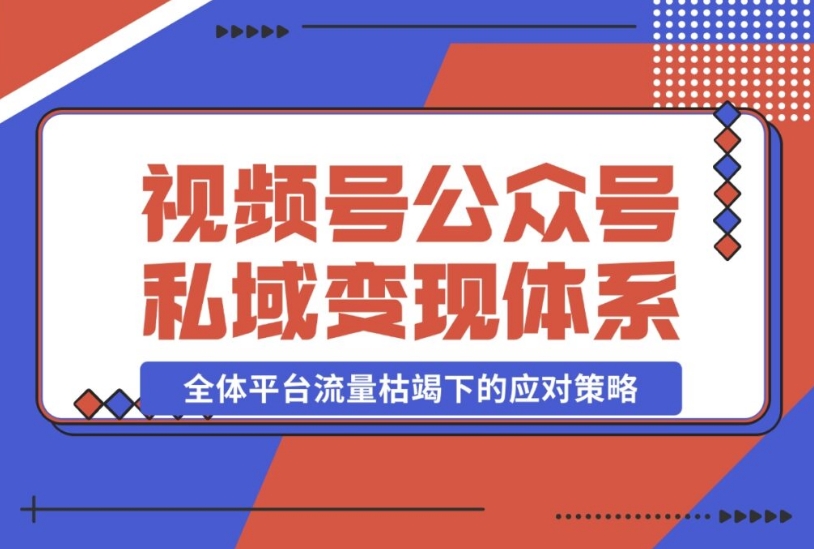 视频号+公众号+朋友圈私域变现体系拆解